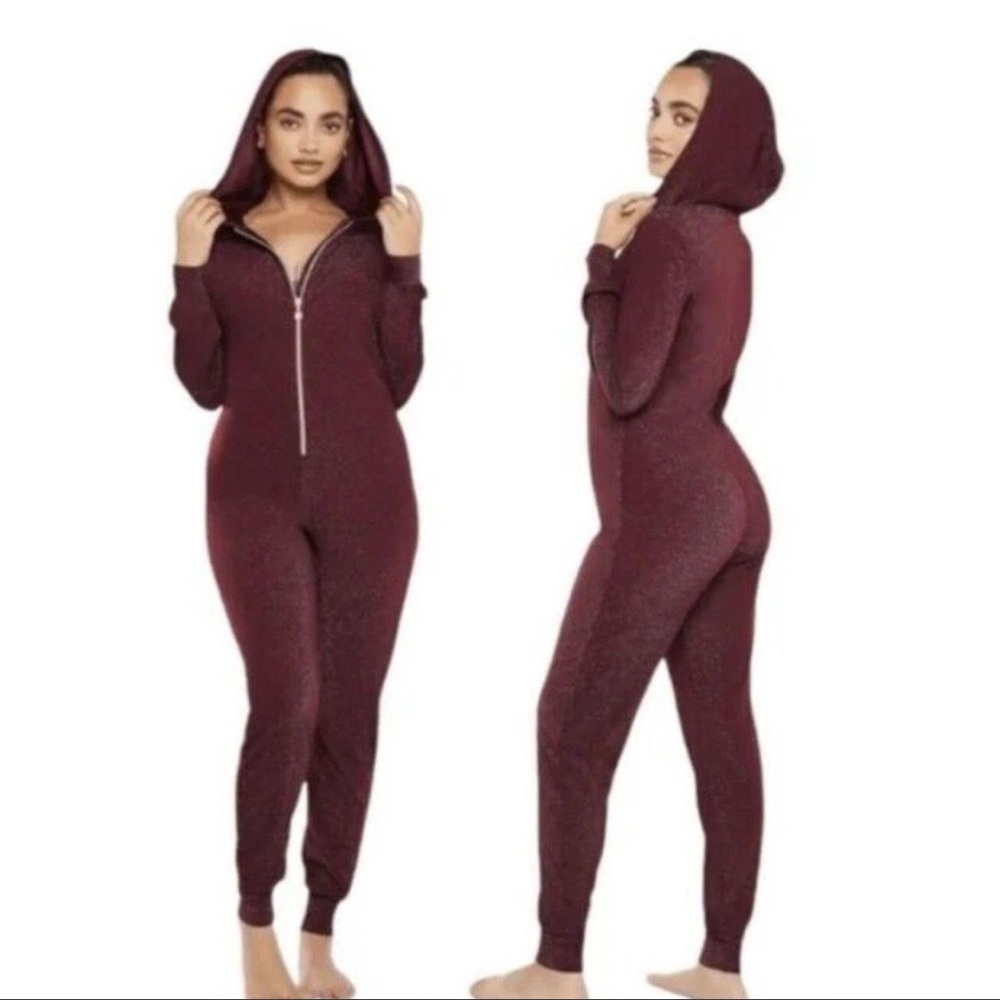 Savage X Fenty SLEEP & SHINE HOODED ONESIE in Red Cocoa, Size 3X, NWT